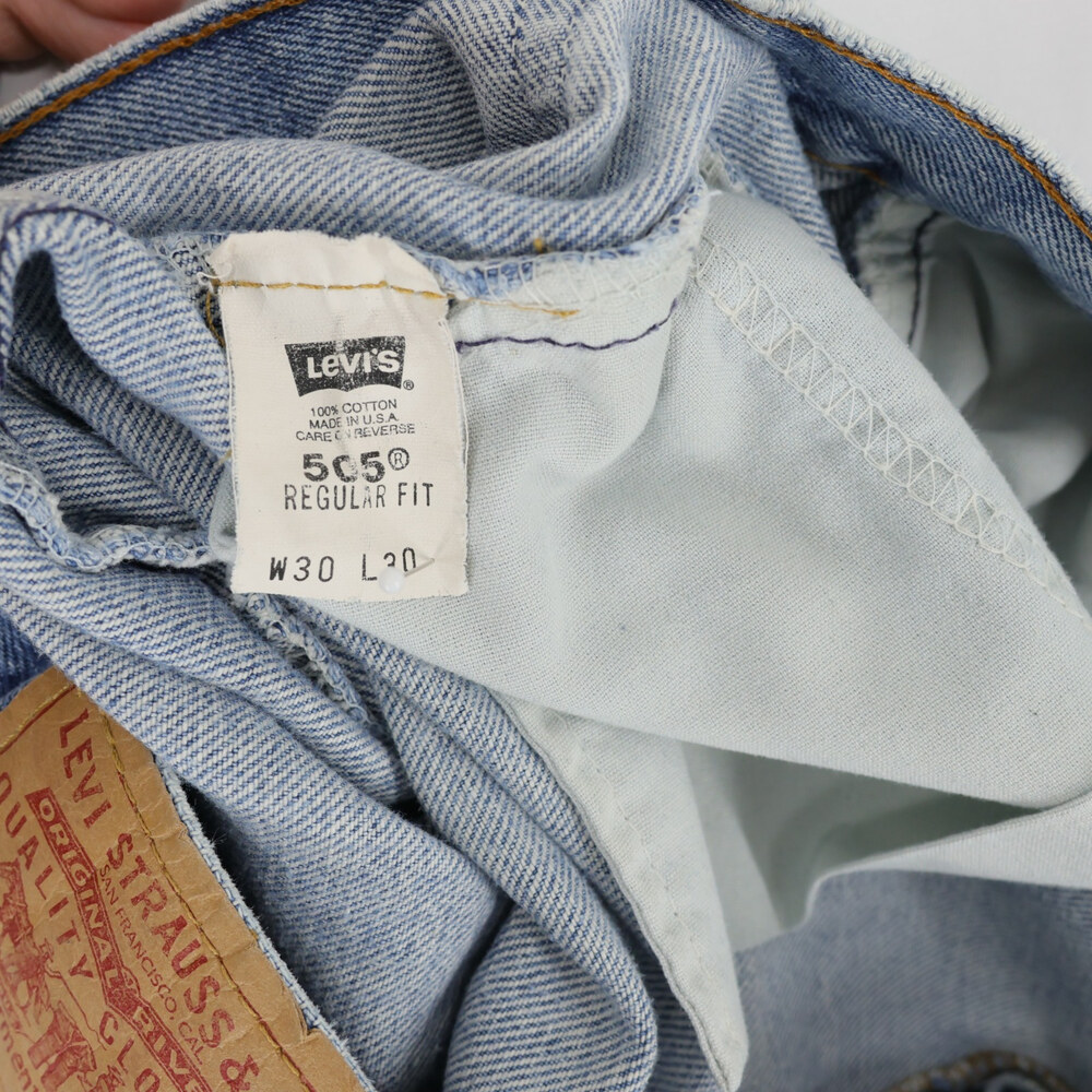 Vintage Levis 505 Jeans Mens 30x30 Blue Regular Fit Straight Leg Made In USA - Picture 13 of 14